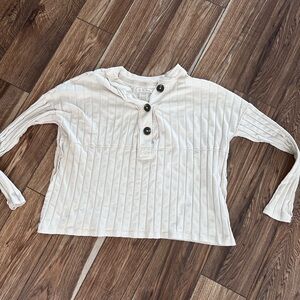 We The Free - In The Mix Ivory Ribbed Long Sleeve